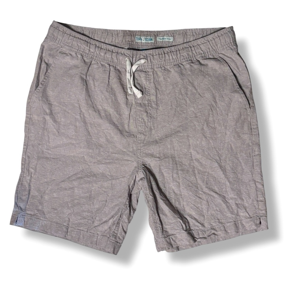 TENTH + OCEAN Tan Washable Linen Blend Shorts 8” Inseam
